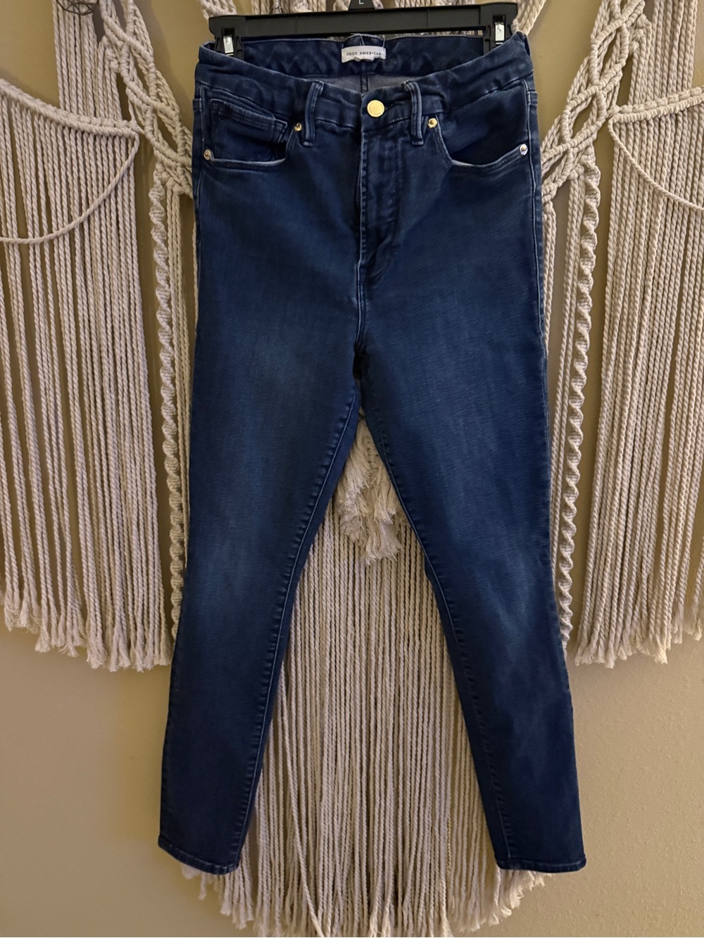 Good American Dark Blue High-Rise Skinny Jeans